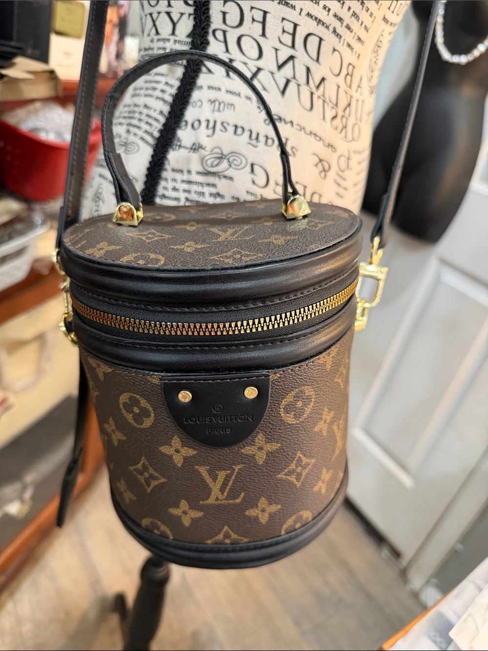 Monogram Mini lv Vanity Bag in Brown and Gold